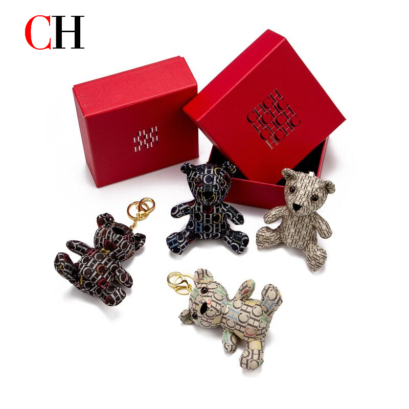 Monogram Keychain Leather - CH Ayı Peluş Anahtarlık Monogram Baskılı