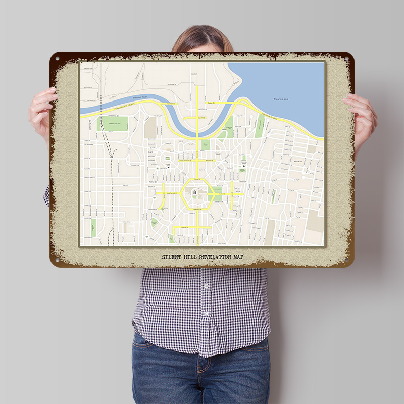 Custom Map Poster - Silent Hill Revelation Haritası Metal Poster