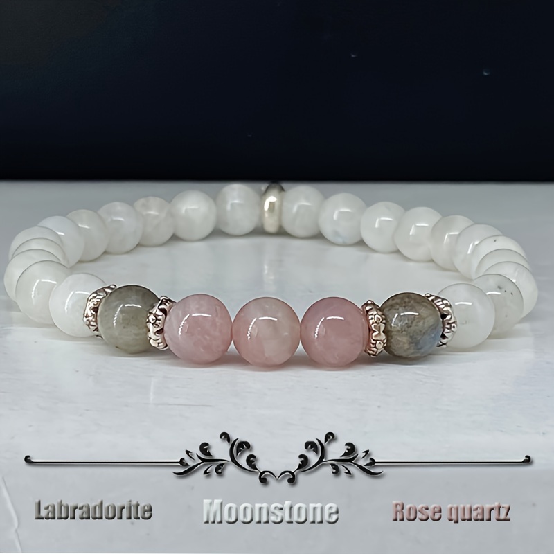 Coordinates Bracelet - 1 adet/Aytaşı, Labradorit ve Gül Kuvars