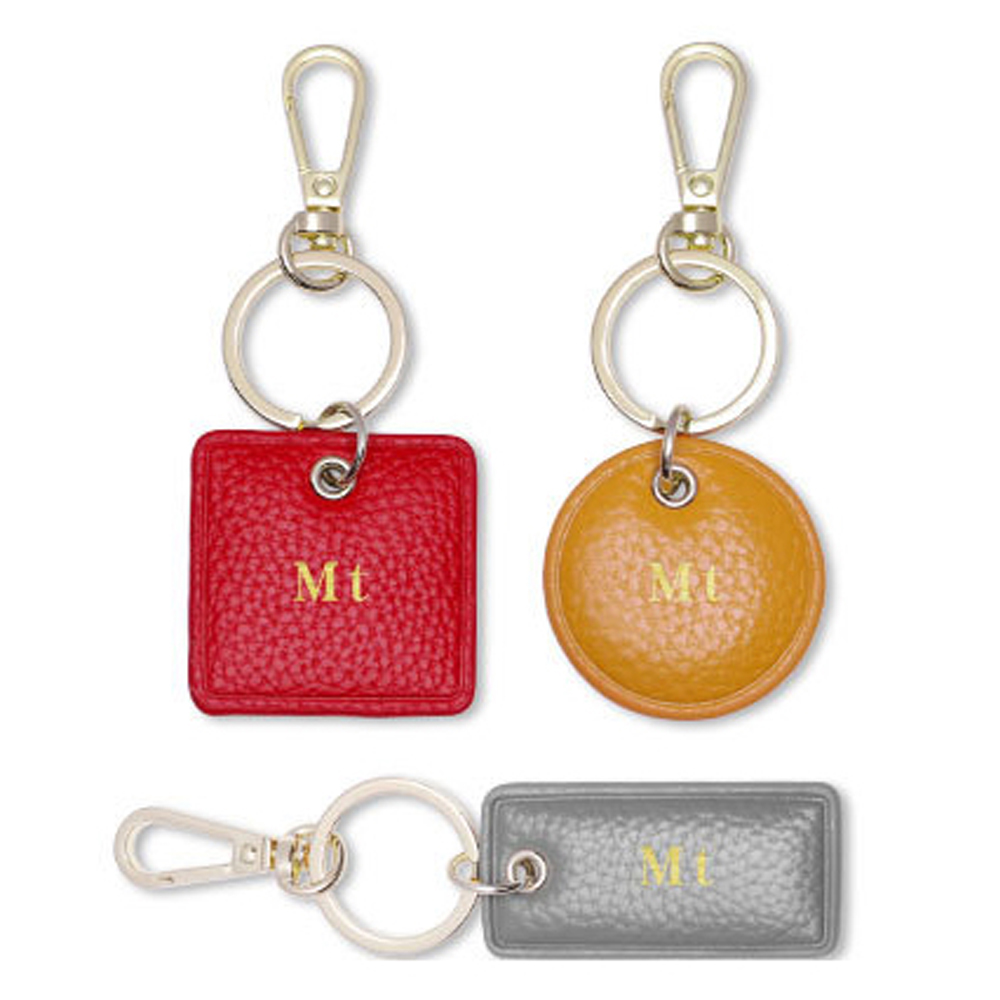 Monogram Keychain Leather - Özel harfler deri anahtarlık Monogram yuvarlak