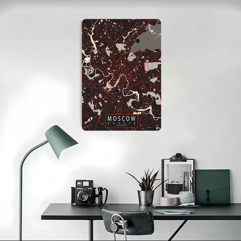 Moskova Şehir Haritası Vektör  - Custom Map Poster incelemesi ve fiyatı