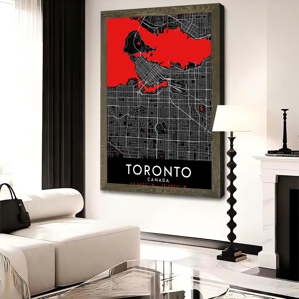 Toronto Karanlık Harita Kanvas - Custom Map Poster incelemesi ve fiyatı