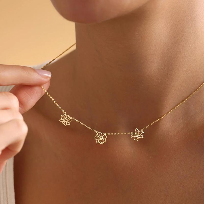 Özelleştirilmiş Doğum Çiçek Ko - Birth Flower Necklace incelemesi ve fiyatı