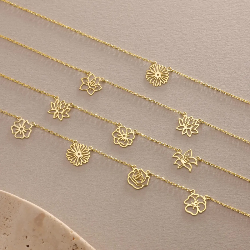 Özelleştirilmiş Doğum Çiçek Ko - Birth Flower Necklace incelemesi ve fiyatı