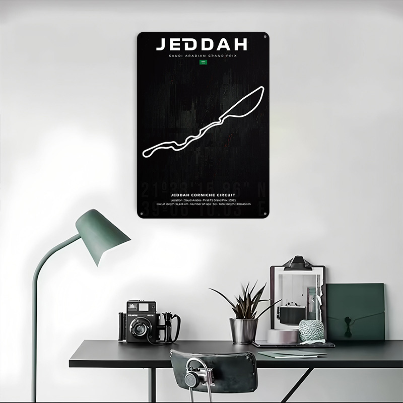 Jeddah Devre Haritası Posteri  - Custom Map Poster incelemesi ve fiyatı